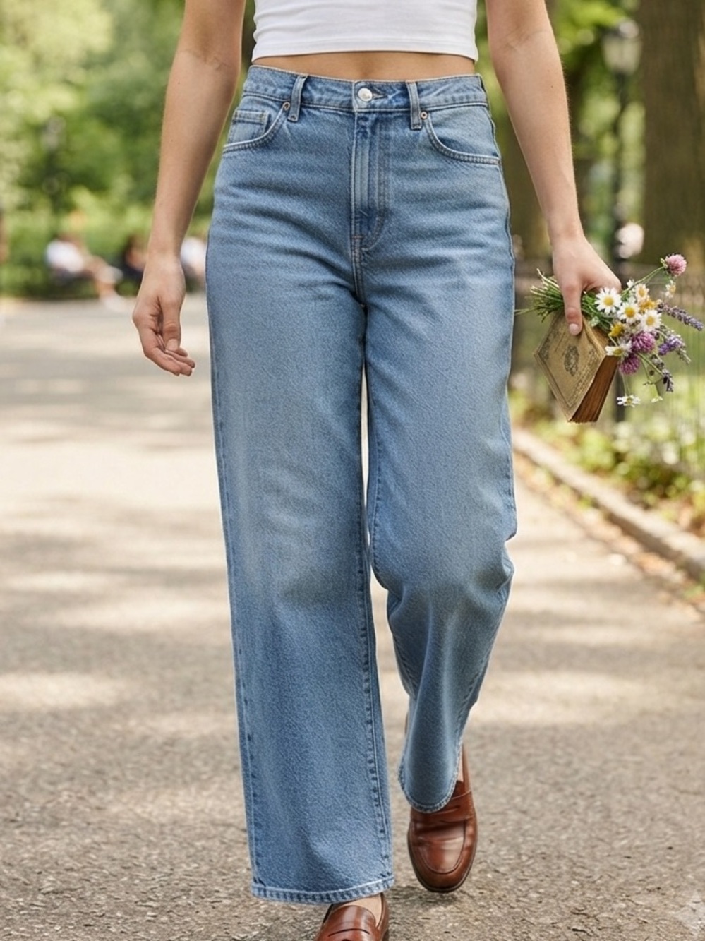 High-Rise Baggy Wide Leg Jeans Old Navy Women’s Size 20 Plus Faded Blue Y2K - Picture 1 of 13
